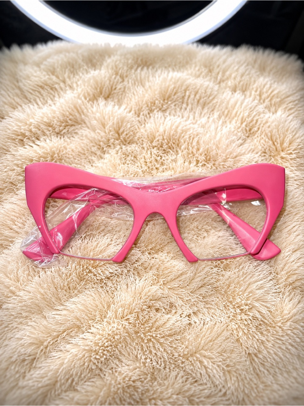 Pink Cat Eye Frame Glasses